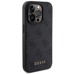 Guess 4G Metal Logo dėklo rinkinys iPhone 15 Pro + 5000mAh MagSafe maitinimo blokas - juodas