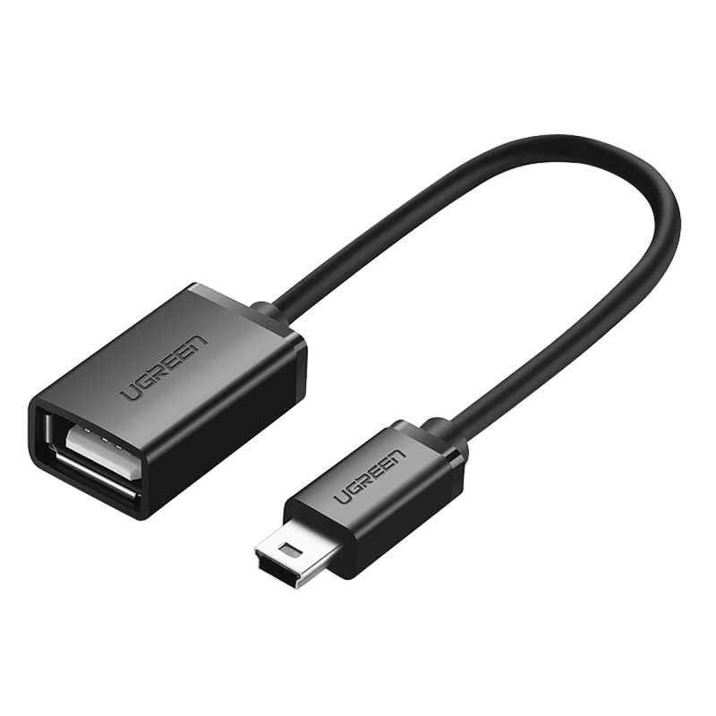 Ugreen US249 10383 mini USB-B (vyriškas) / USB-A (moteris) OTG adapteris 10 cm - pilkas