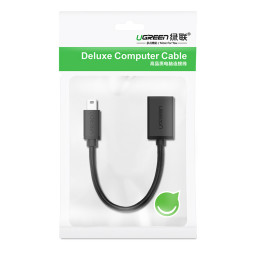Ugreen US249 10383 mini USB-B (vyriškas) / USB-A (moteris) OTG adapteris 10 cm - pilkas
