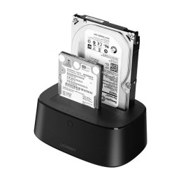 Ugreen CM198 50857 prijungimo stotelė su USB 3.0 skirta SATA 2,5" 3,5" SSD HHD diskams, EU maitinimo šaltinis - juodas