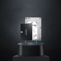 Ugreen CM198 50857 prijungimo stotelė su USB 3.0 skirta SATA 2,5" 3,5" SSD HHD diskams, EU maitinimo šaltinis - juodas
