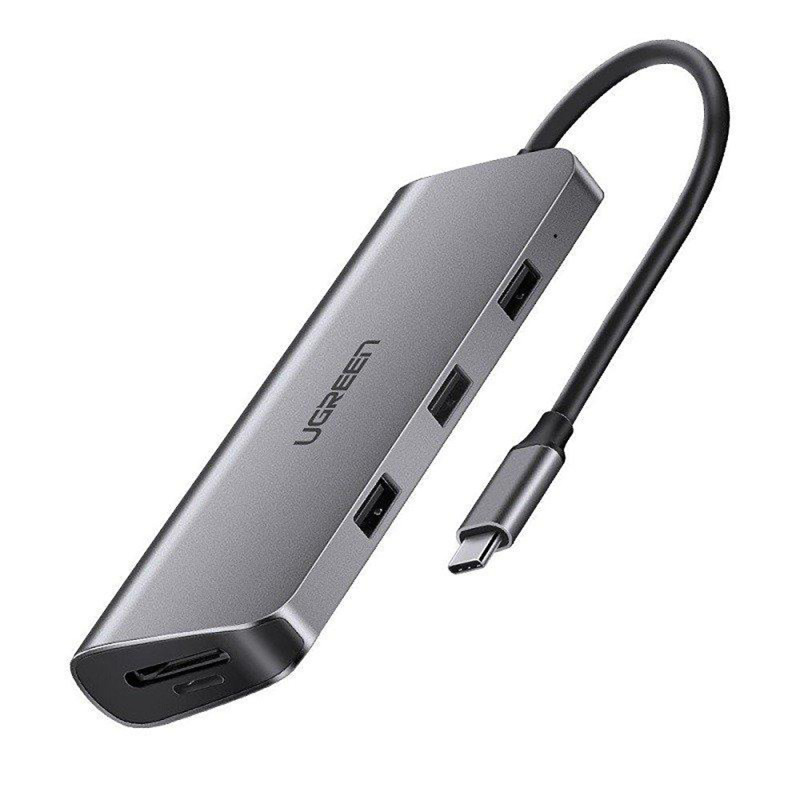 Ugreen CM179 9in1 USB-C – 3x USB-A 3.0 / HDMI / VGA / RJ45 / TF / SD kortelių skaitytuvas / USB-C adapteris - pilka