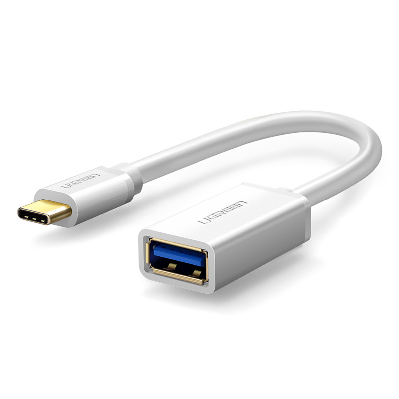 Ugreen US154 30702 USB-A 3.0 (moteris) / USB-C 3.0 (vyriškas) OTG adapteris – baltas