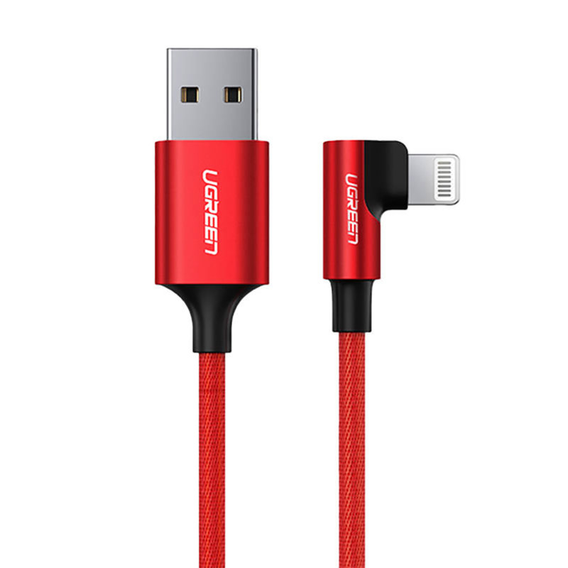 Ugreen US299 60555 kampinis Lightning / USB-A MFi kabelis 2,4A 1m - raudonas