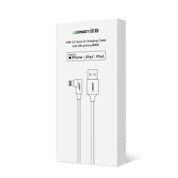 Ugreen US299 60555 kampinis Lightning / USB-A MFi kabelis 2,4A 1m - raudonas