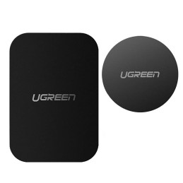Ugreen LP123 60410 apvalios/ stačiakampės metalinės plokštelės magnetiniams telefonų laikikliams - juodos (2 vnt)