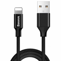 Baseus Yiven audinio pintas USB kabelis / Lightning 1,8M juodas (CALYW-A01)