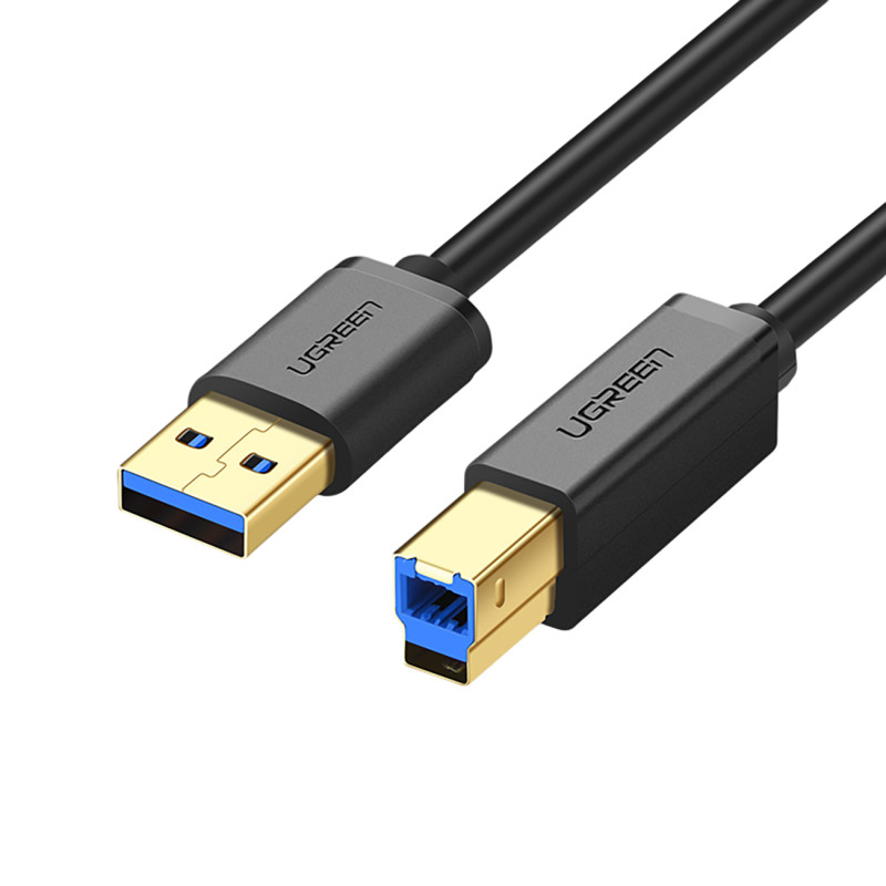 Ugreen US210 30753 spausdintuvo kabelis USB-A 3.0 / USB-B 5Gbps 1m – juodas