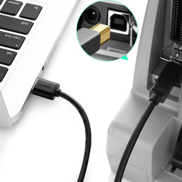 Ugreen US210 30753 spausdintuvo kabelis USB-A 3.0 / USB-B 5Gbps 1m – juodas