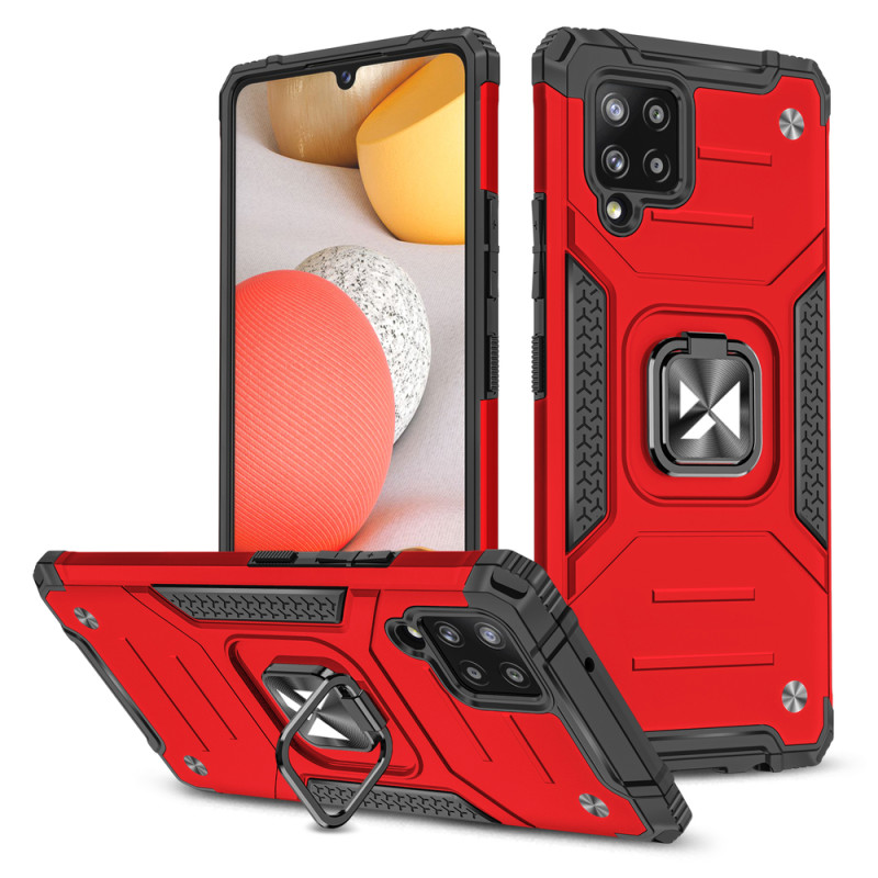 Wozinsky Ring Armor Armored Hybrid Case Cover + Magnetinis laikiklis, skirtas Samsung Galaxy A42 5G raudonas
