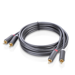Ugreen AV104 10519 garso kabelis 2RCA (vyriškas) / 2RCA (vyriškas) 3m - pilkas