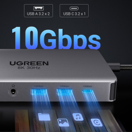 HUB Ugreen CM681 15978 13in1 USB-C – 2x USB-A 3.2 / 2x USB-A 3.0 / USB-C 3.2 / 2x HDMI / DisplayPort / RJ45 / SD ir TF /...