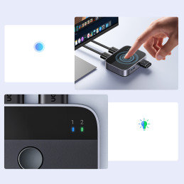 Ugreen CM757 2in1 adapteris 2x USB-A 3.0 (įvestis) / 2x USB-A (išvestis) - pilka