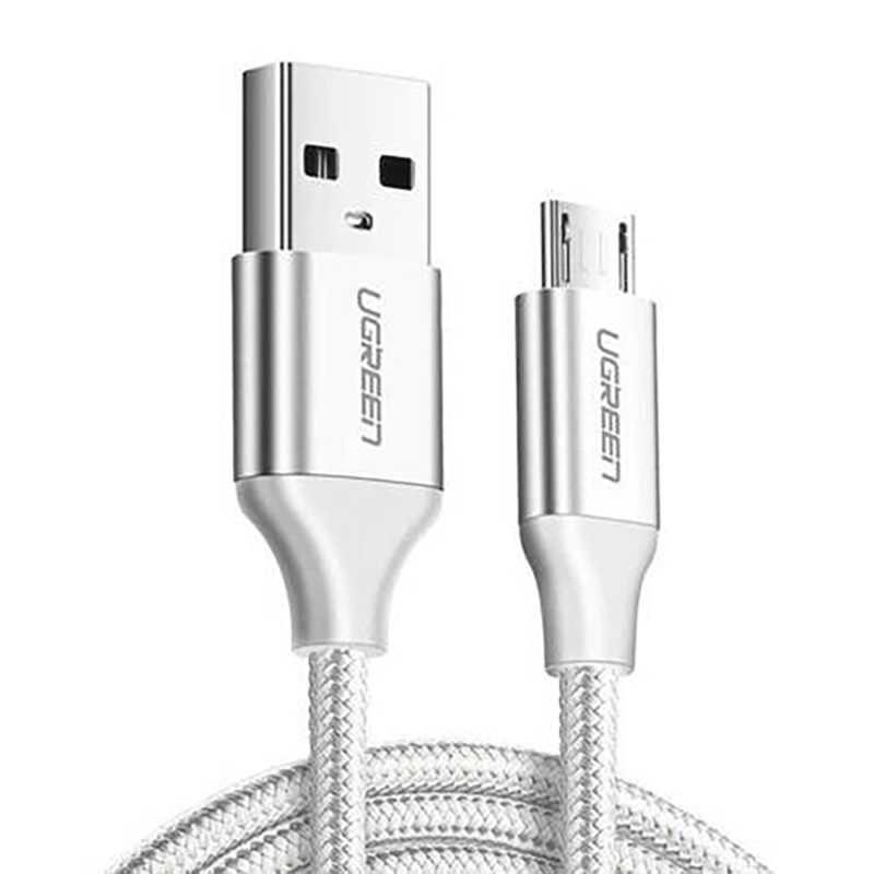 Ugreen US290 60151 USB-A / mikro USB 2.4A kabelis 1m - baltas
