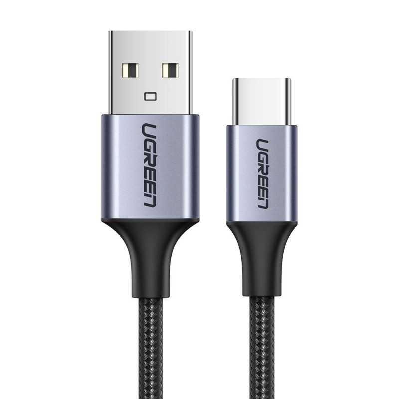 Ugreen US288 60127 USB-A / USB-C QC 3.0 3A 1,5 m kabelis – pilkas