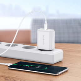 Ugreen US264 60518 USB-C / USB-C PD QC AFC kabelis 1 m – baltas