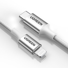 Ugreen US304 70523 USB-C / Lightning MFi kabelis 1m - sidabrinis
