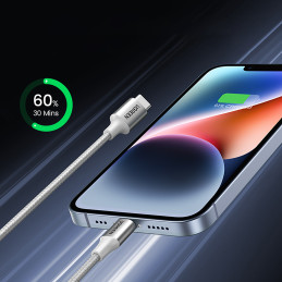 Ugreen US304 70523 USB-C / Lightning MFi kabelis 1m - sidabrinis