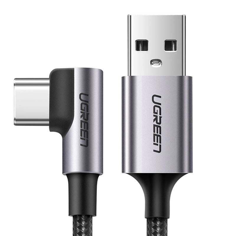 Ugreen US284 70255 USB-A (tiesus) / USB-C (kampinis) kabelis 3A 3m - pilkas