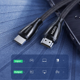Ugreen HD140 80401 HDMI 2.1 / HDMI 2.1 kabelis 1m - juodas