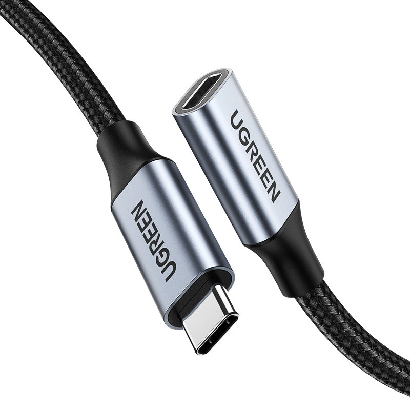 Ugreen US372 80810 USB-C – USB-C PD QC laidas 100W 5A 10Gbps 0,5m – pilka
