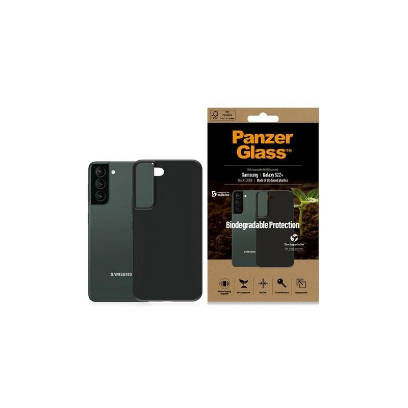 Biologiškai suyrantis PanzerGlass dėklas, skirtas Samsung Galaxy S22+ - juodas