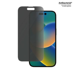 PanzerGlass Classic Fit antibakterinis privatumo stiklas skirtas iPhone 14 Pro