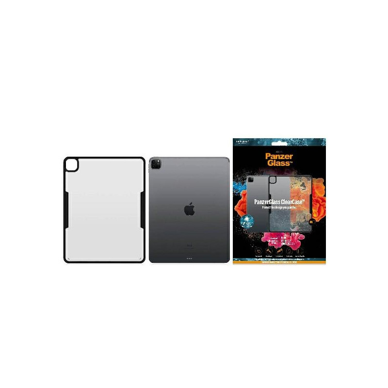 PanzerGlass ClearCase antibakterinis dėklas iPad Pro 12,9" 2018 / 2020 / 2021 - skaidrus ir juodas