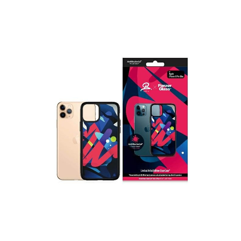 PanzerGlass ClearCase antibakterinis Mikael B Limited Artist Edition dėklas, skirtas iPhone 11 Pro Max – įvairiaspalvis