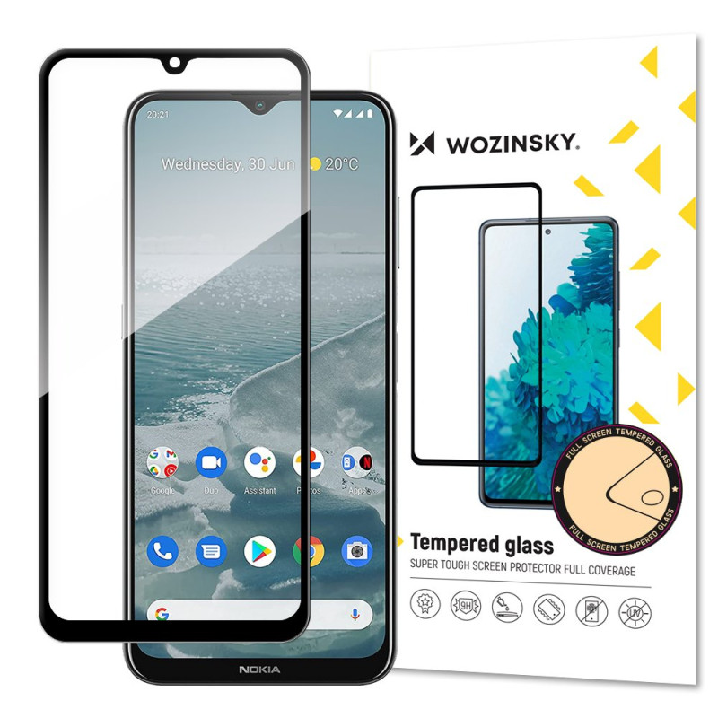Wozinsky Super patvarus pilnai klijuojamas grūdintas stiklas viso ekrano dangtelis su rėmeliu dėklu draugiškas Nokia G20...