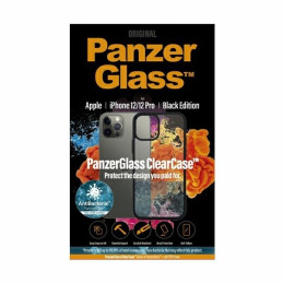 PanzerGlass ClearCase antibakterinis dėklas iPhone 12 / 12 Pro - skaidrus ir juodas