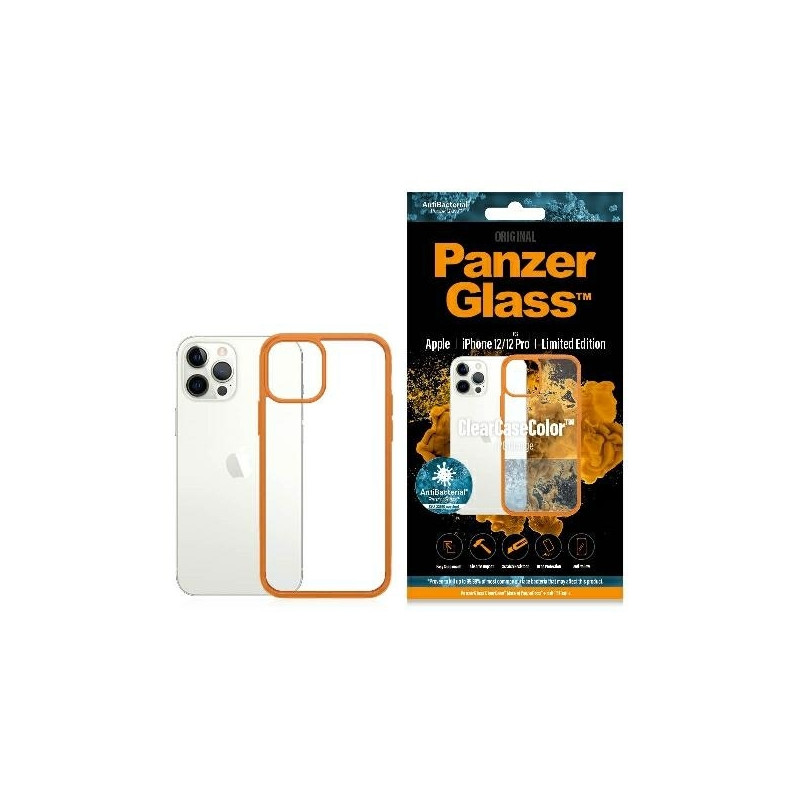 PanzerGlass ClearCase dėklas, skirtas iPhone 12 / 12 Pro - skaidrus oranžinis