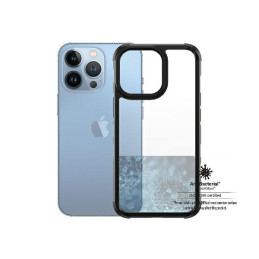 PanzerGlass ClearCase antibakterinis karinio lygio sertifikuotas dėklas iPhone 13 Pro - skaidrus ir juodas