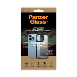 PanzerGlass ClearCase antibakterinis karinio lygio sertifikuotas dėklas iPhone 13 Pro - skaidrus ir juodas