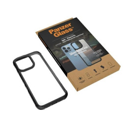 PanzerGlass ClearCase antibakterinis karinio lygio sertifikuotas dėklas iPhone 13 Pro - skaidrus ir juodas