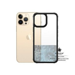 PanzerGlass ClearCase antibakterinis karinio lygio sertifikuotas dėklas iPhone 13 Pro Max - skaidrus ir juodas