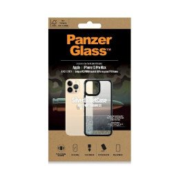 PanzerGlass ClearCase antibakterinis karinio lygio sertifikuotas dėklas iPhone 13 Pro Max - skaidrus ir juodas