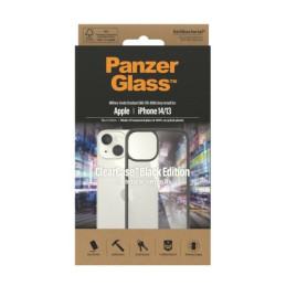 PanzerGlass ClearCase antibakterinis dėklas iPhone 14/ 15/ 13 - skaidrus ir juodas