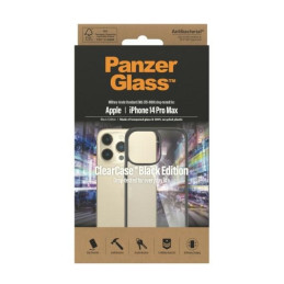 PanzerGlass ClearCase antibakterinis dėklas iPhone 14 Pro Max - skaidrus ir juodas