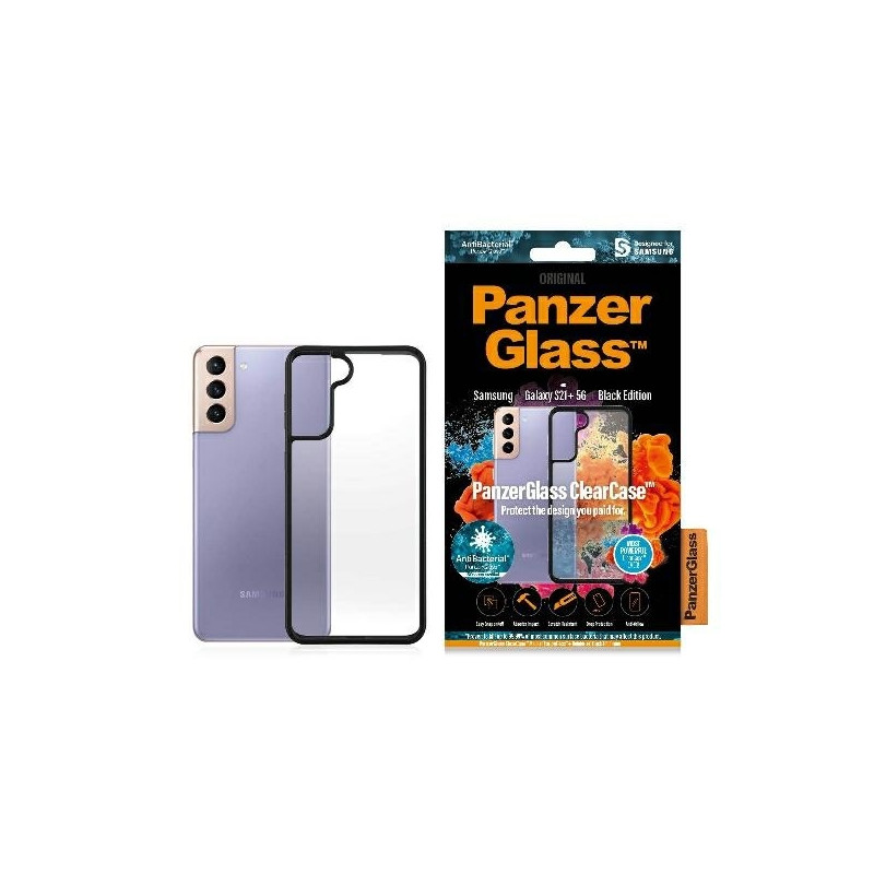 PanzerGlass ClearCase dėklas, skirtas Samsung Galaxy S21+ - skaidrus ir juodas
