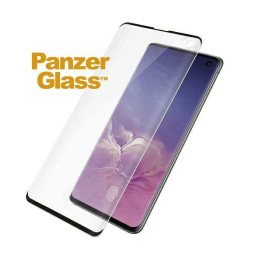 PanzerGlass Curved Super+ grūdintas stiklas, skirtas Samsung S10 - su juodu rėmeliu