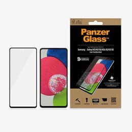 PanzerGlass E2E Microfracture antibakterinis stiklas, skirtas Samsung Galaxy A52 / A52 5G / A53 5G - su juodu rėmeliu