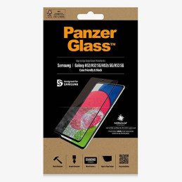 PanzerGlass E2E Microfracture antibakterinis stiklas, skirtas Samsung Galaxy A52 / A52 5G / A53 5G - su juodu rėmeliu