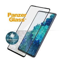 PanzerGlass E2E Microfracture antibakterinis stiklas, skirtas Samsung Galaxy S20 FE - su juodu rėmeliu
