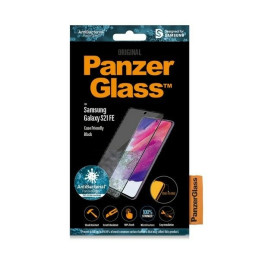 PanzerGlass E2E Microfracture antibakterinis stiklas, skirtas Samsung Galaxy S21 FE - su juodu rėmeliu
