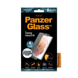 PanzerGlass E2E Microfracture antibakterinis stiklas, skirtas Samsung Galaxy S21 - su juodu rėmeliu