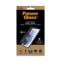 PanzerGlass E2E Microfracture antibakterinis stiklas, skirtas Samsung Galaxy S22+ - su juodu rėmeliu