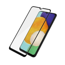 PanzerGlass E2E Įprastas grūdintas stiklas, skirtas Samsung Galaxy A03 - su juodu rėmeliu