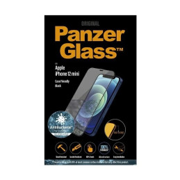 PanzerGlass E2E Super+ Microfracture antibakterinis grūdintas stiklas skirtas iPhone 12 mini - su juodu rėmeliu