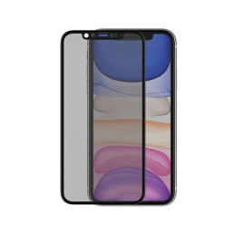 PanzerGlass E2E Super+ privatumo grūdintas stiklas su fotoaparato dangteliu, skirtas iPhone XR / 11 - su juodu rėmeliu